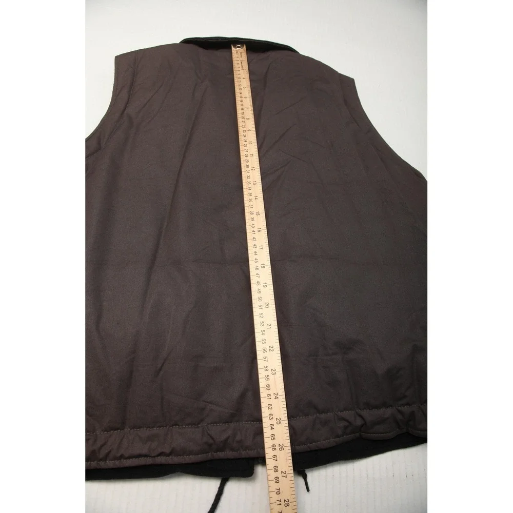 AtlanticRancher Vest Mens Large Brown Full Zip Fleece Lined Insulated Puffer - Picture 11 of 13